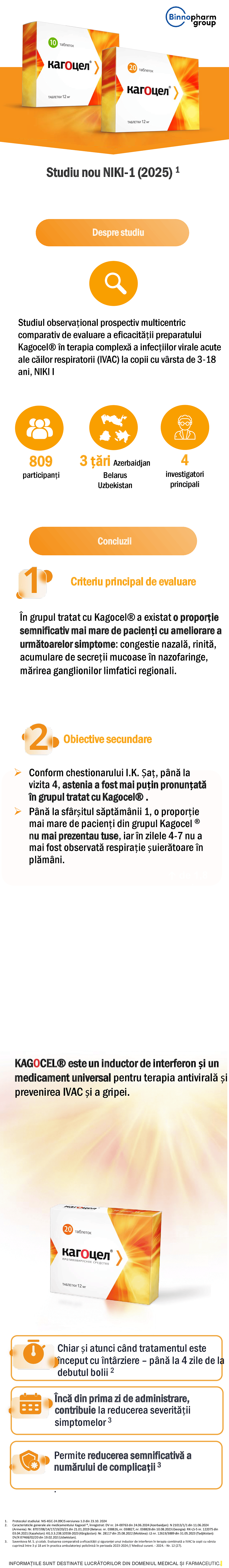 Kagocel<sup>®</sup>. Rezultatele studiului NIKI-1